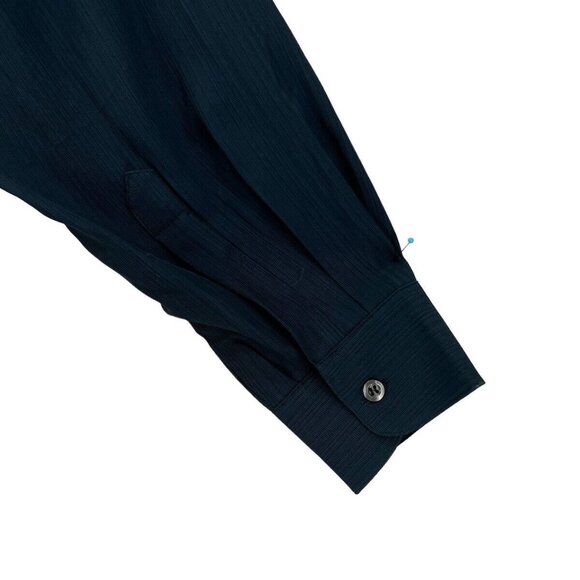 Vintage Equilibrio Mens M Blue Button Down Casual Blue Pocket Woven EUC - Picture 5 of 10